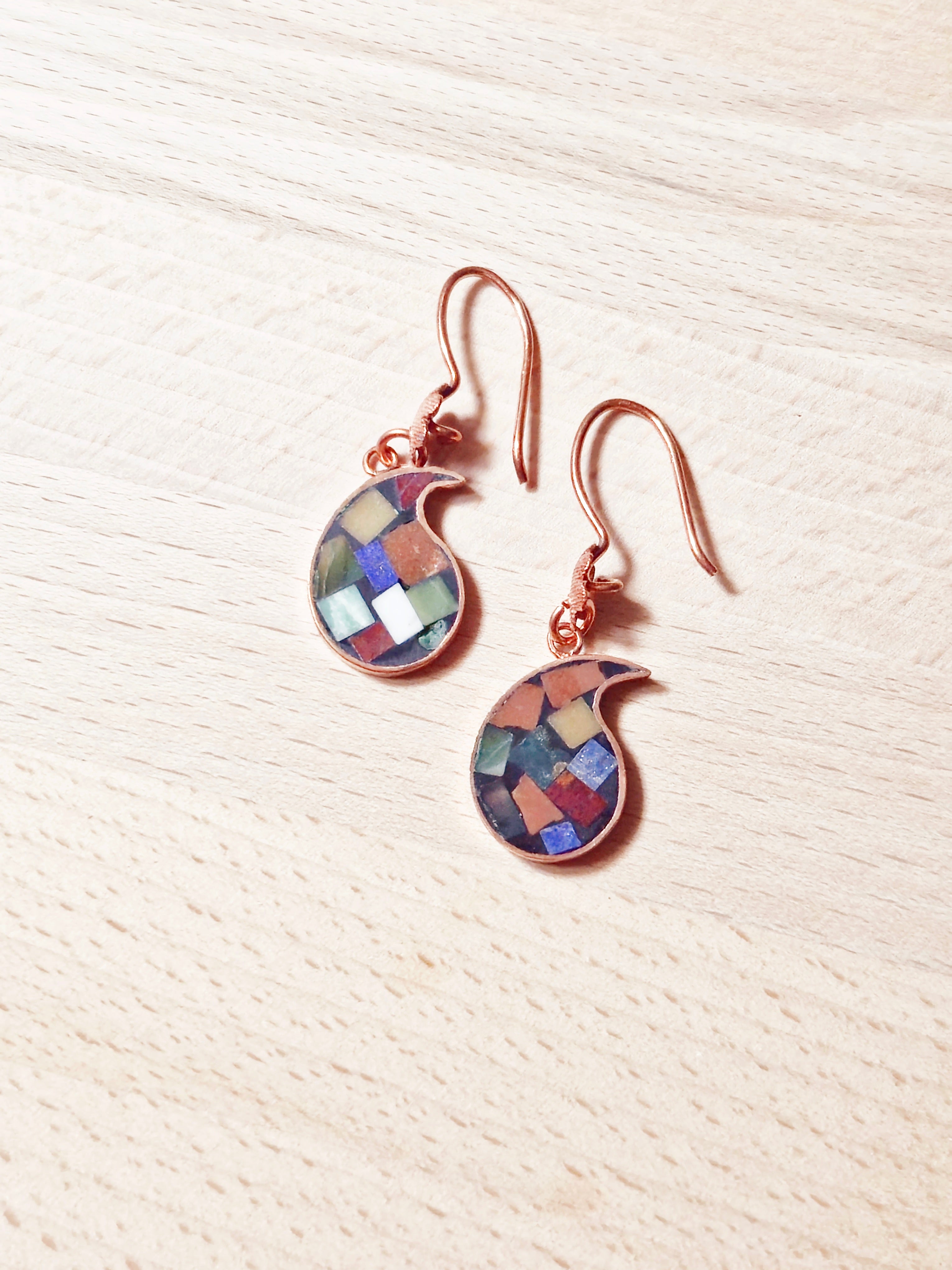 Paisley seven stone hanging earrings