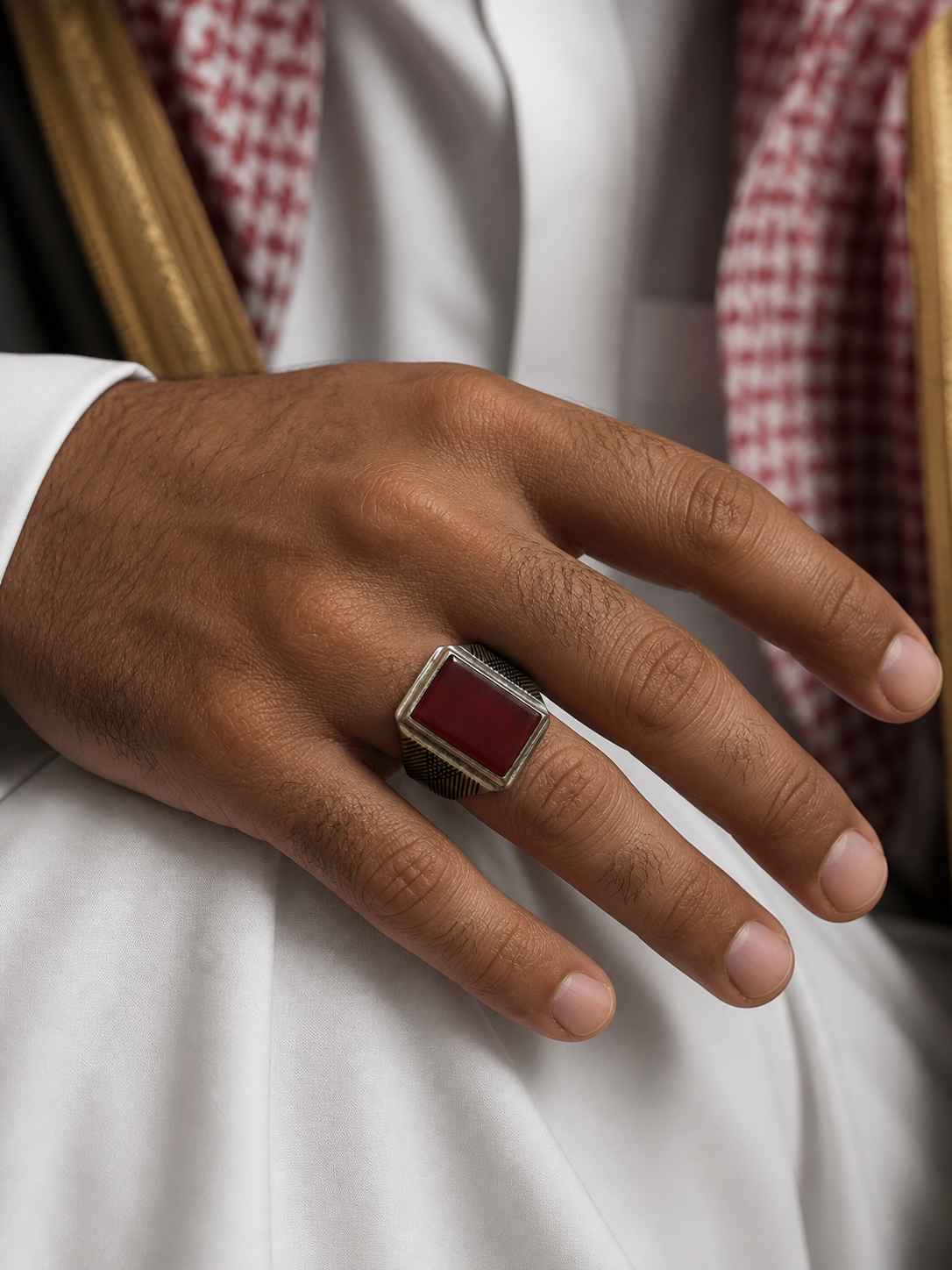 Yamani Stone Silver Ring