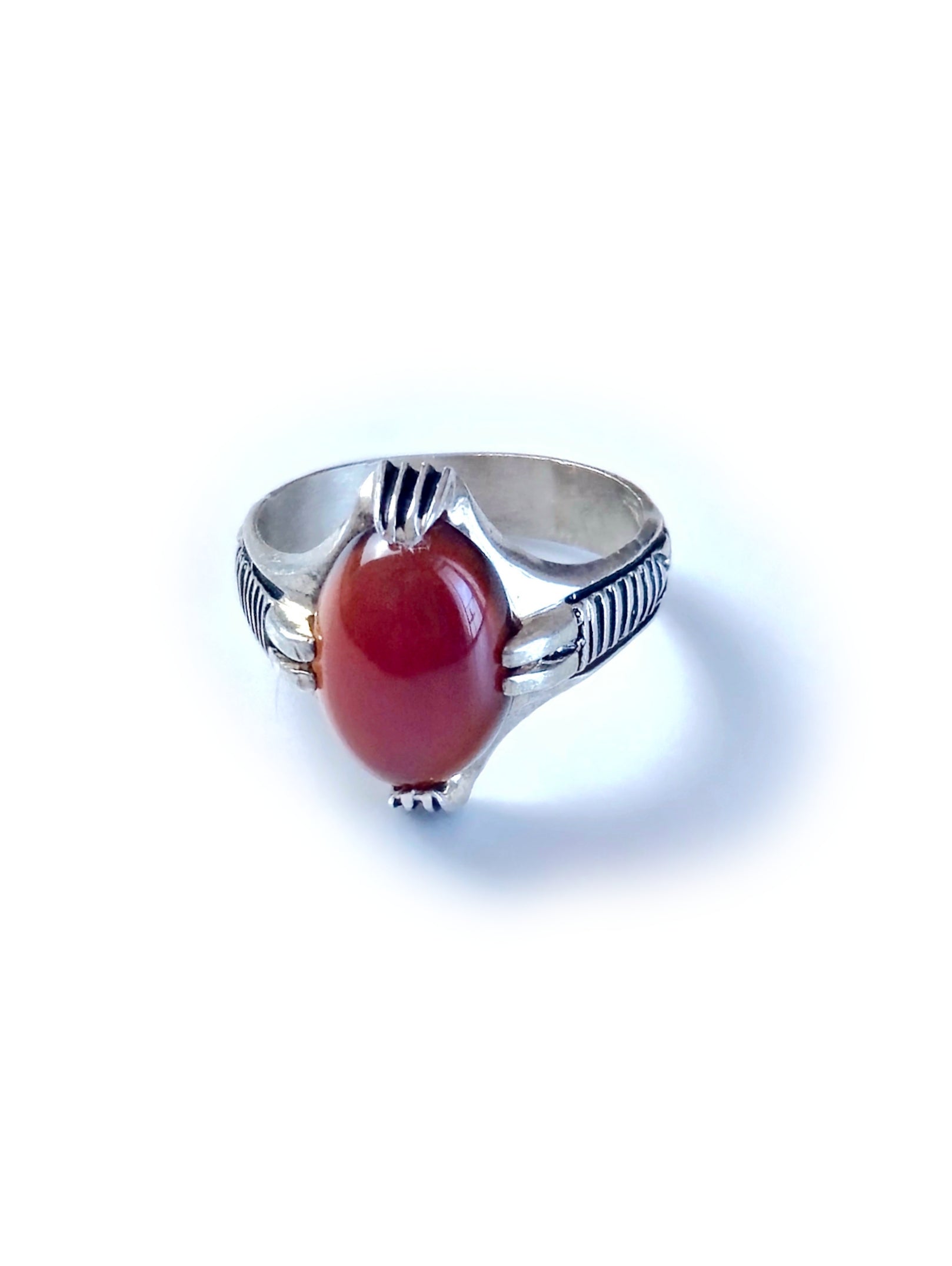 Yemeni Agate Silver Ring