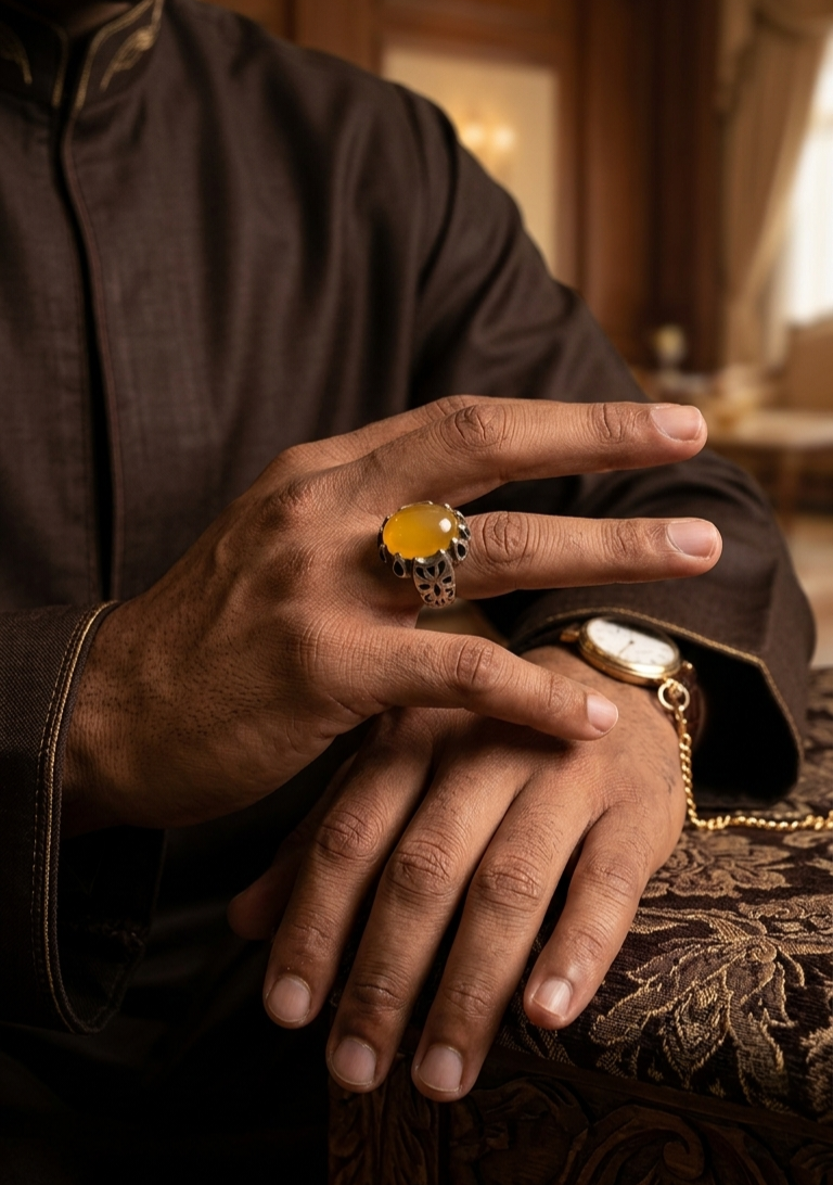 Sharaf Shams Stone Silver Ring
